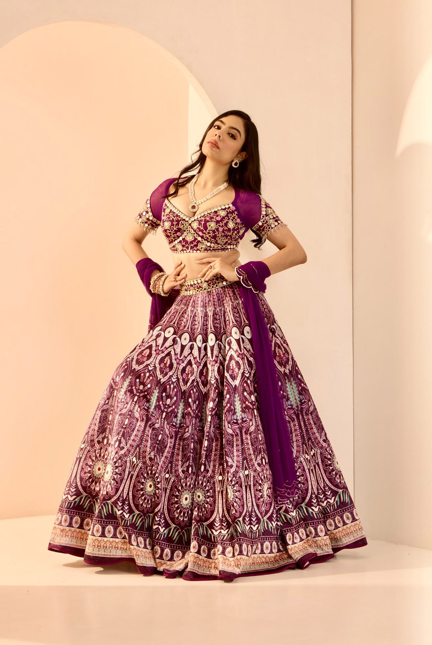 Purple Siatara lehenga set