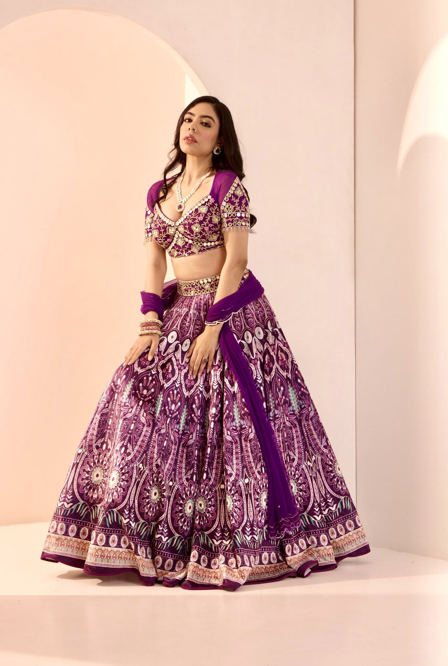 Purple Siatara lehenga set