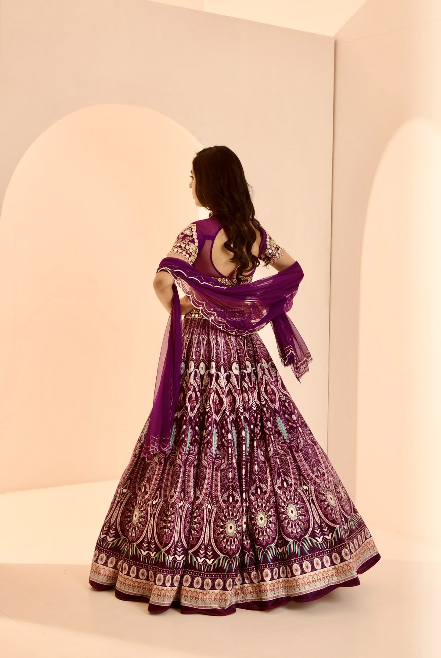 Purple Siatara lehenga set