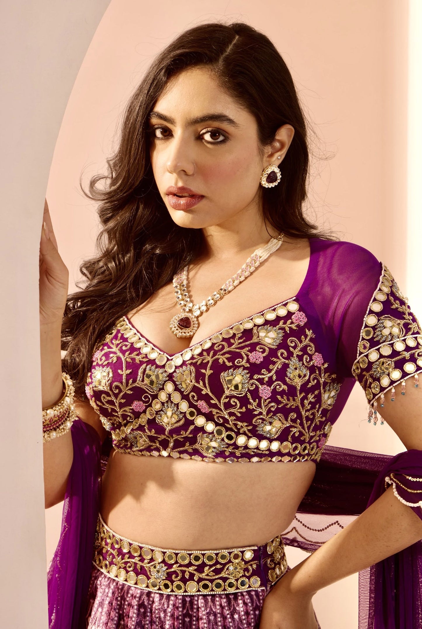 Purple Siatara lehenga set
