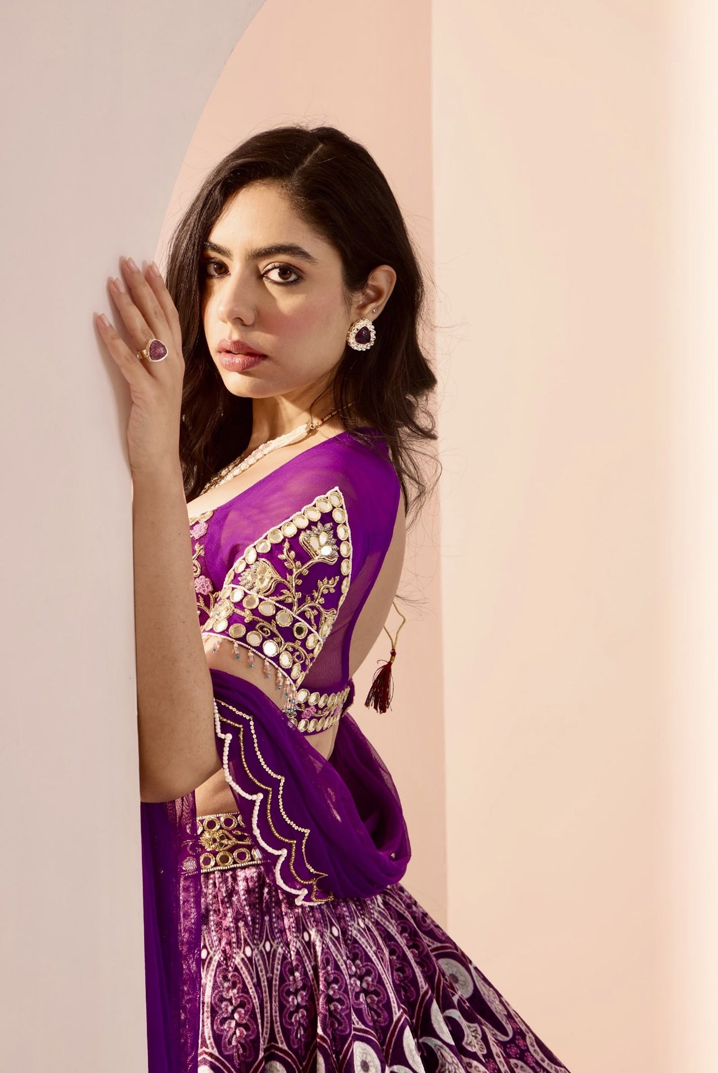 Purple Siatara lehenga set