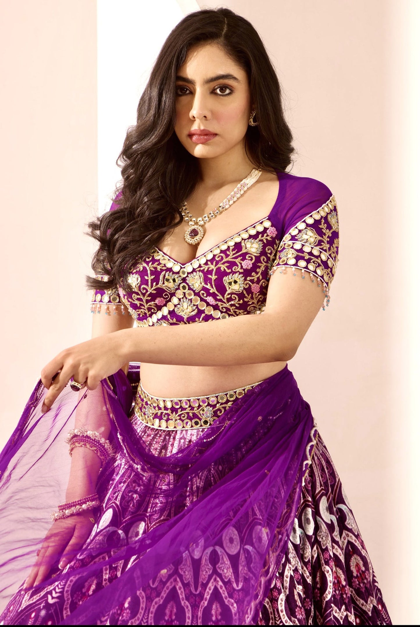 Purple Siatara lehenga set