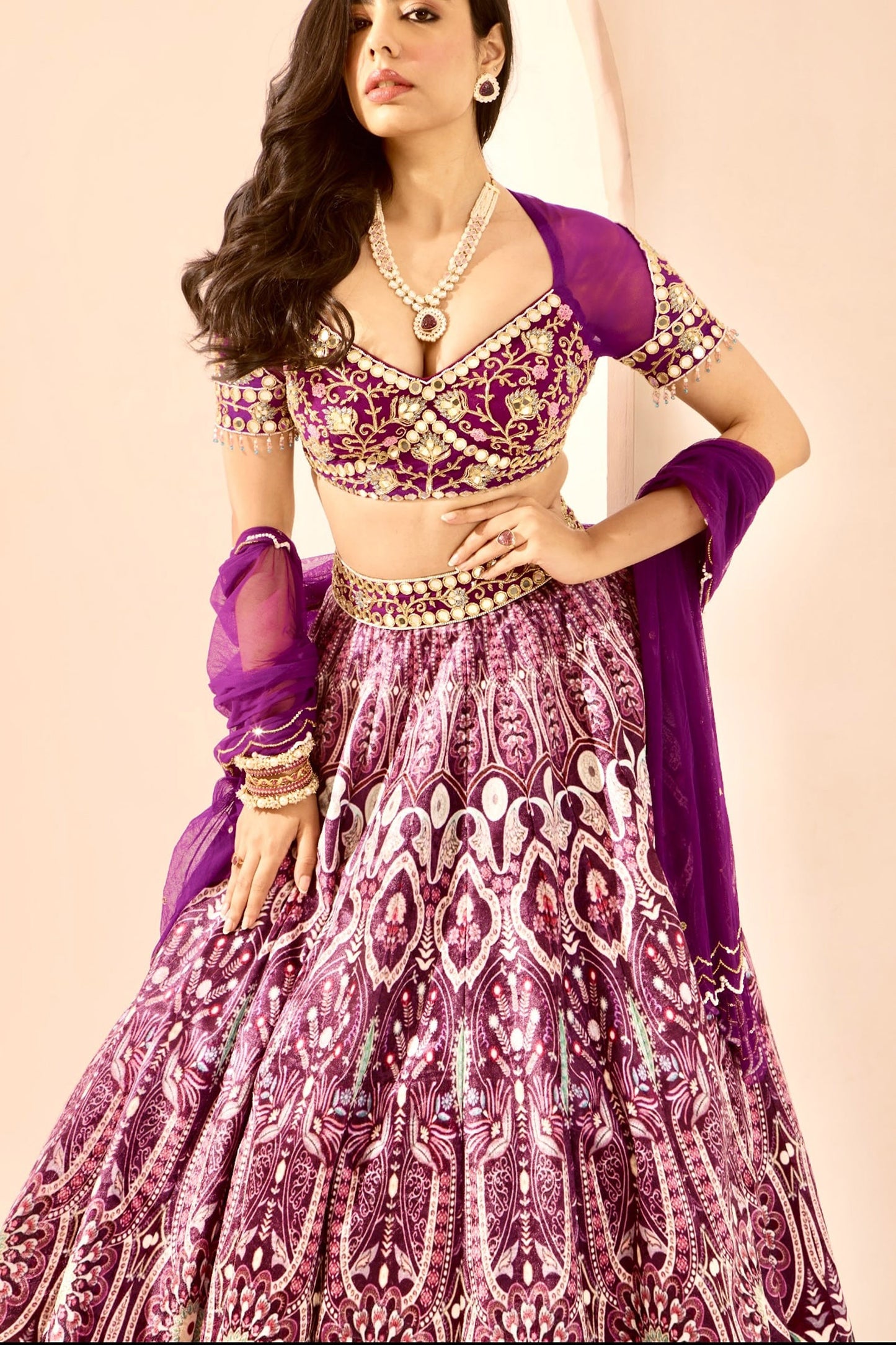 Purple Siatara lehenga set