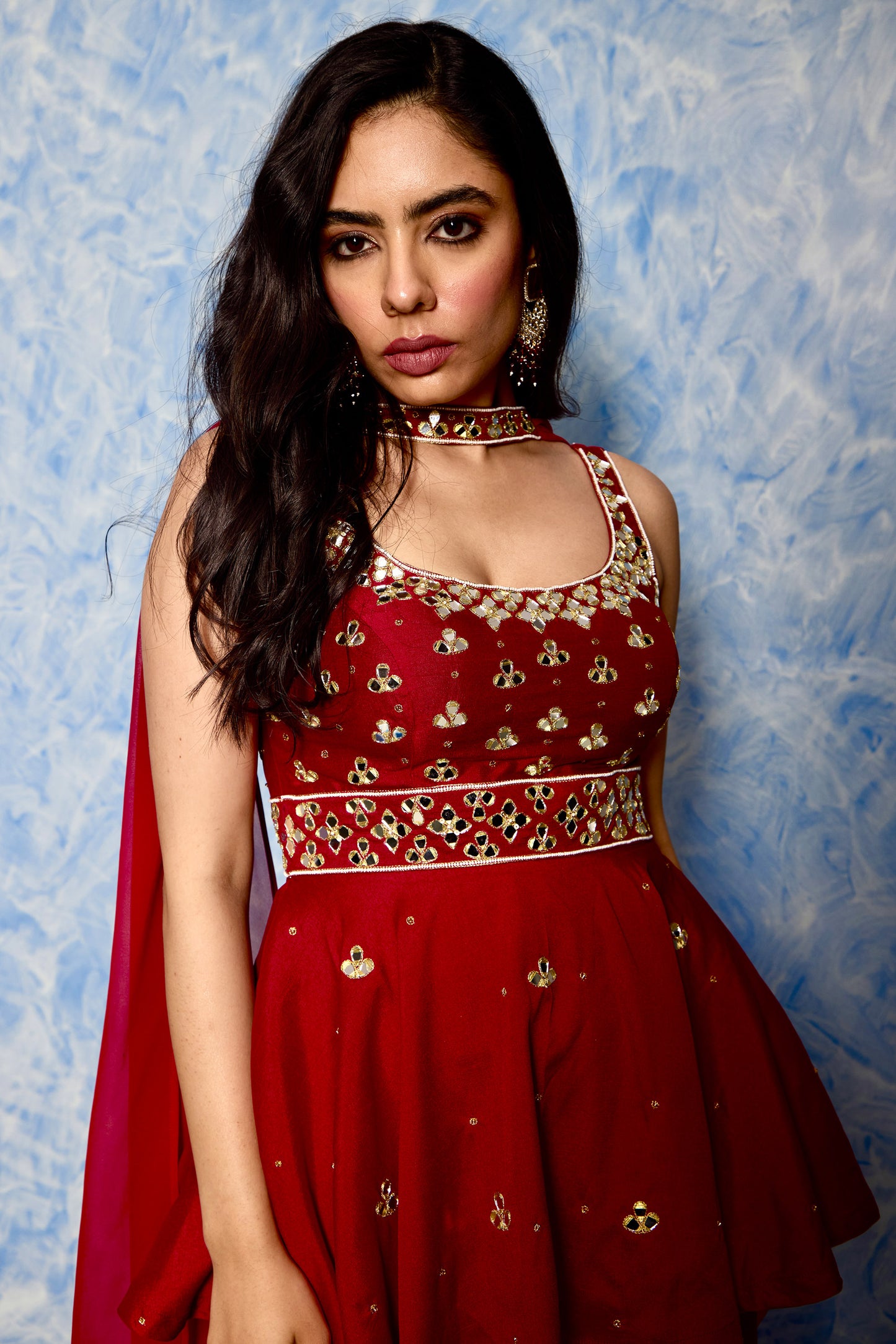 Maroon Aaisha sharara set