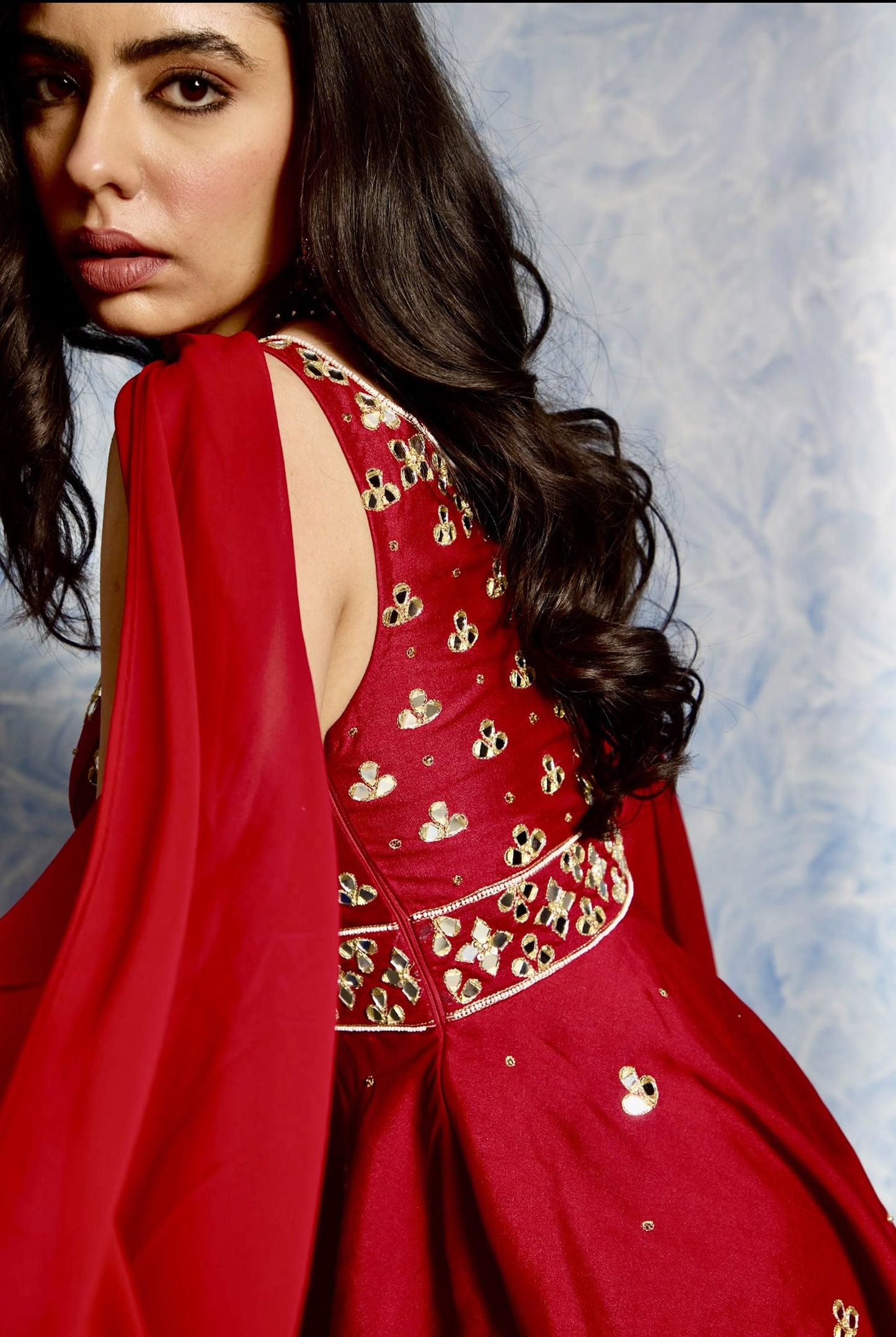 Maroon Aaisha sharara set