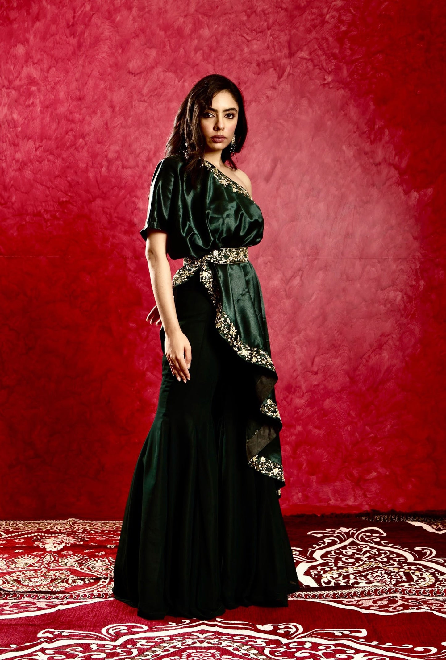 Green Seher cape set