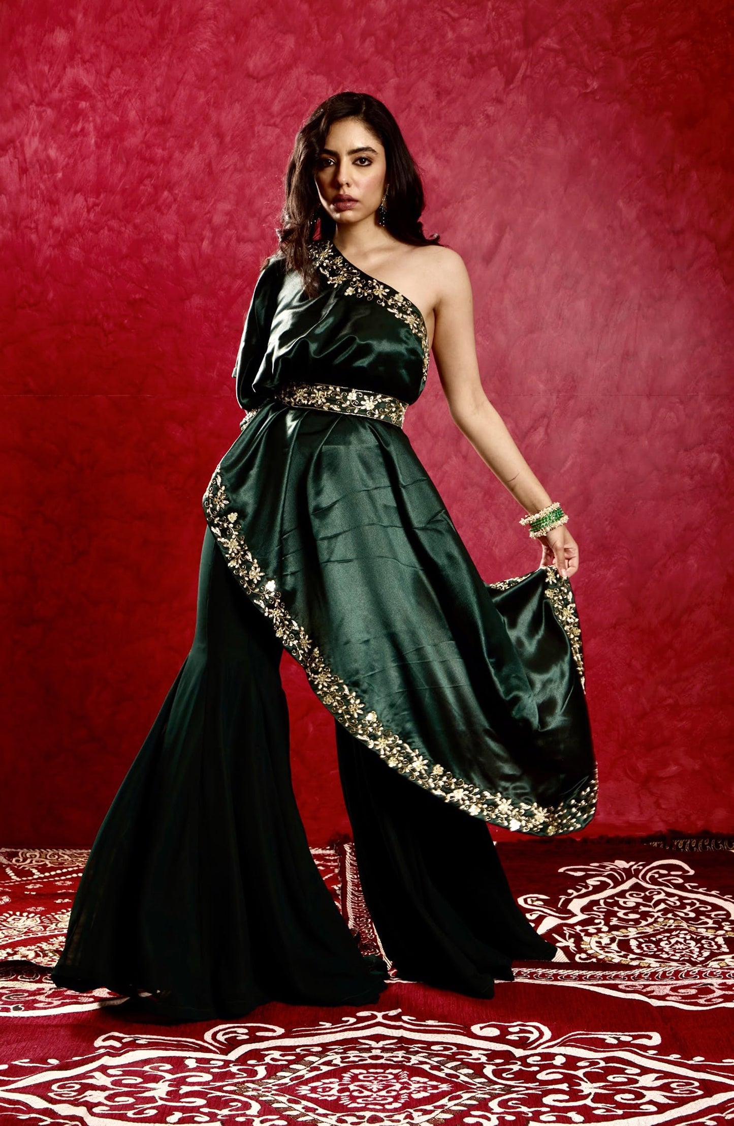 Green Seher cape set