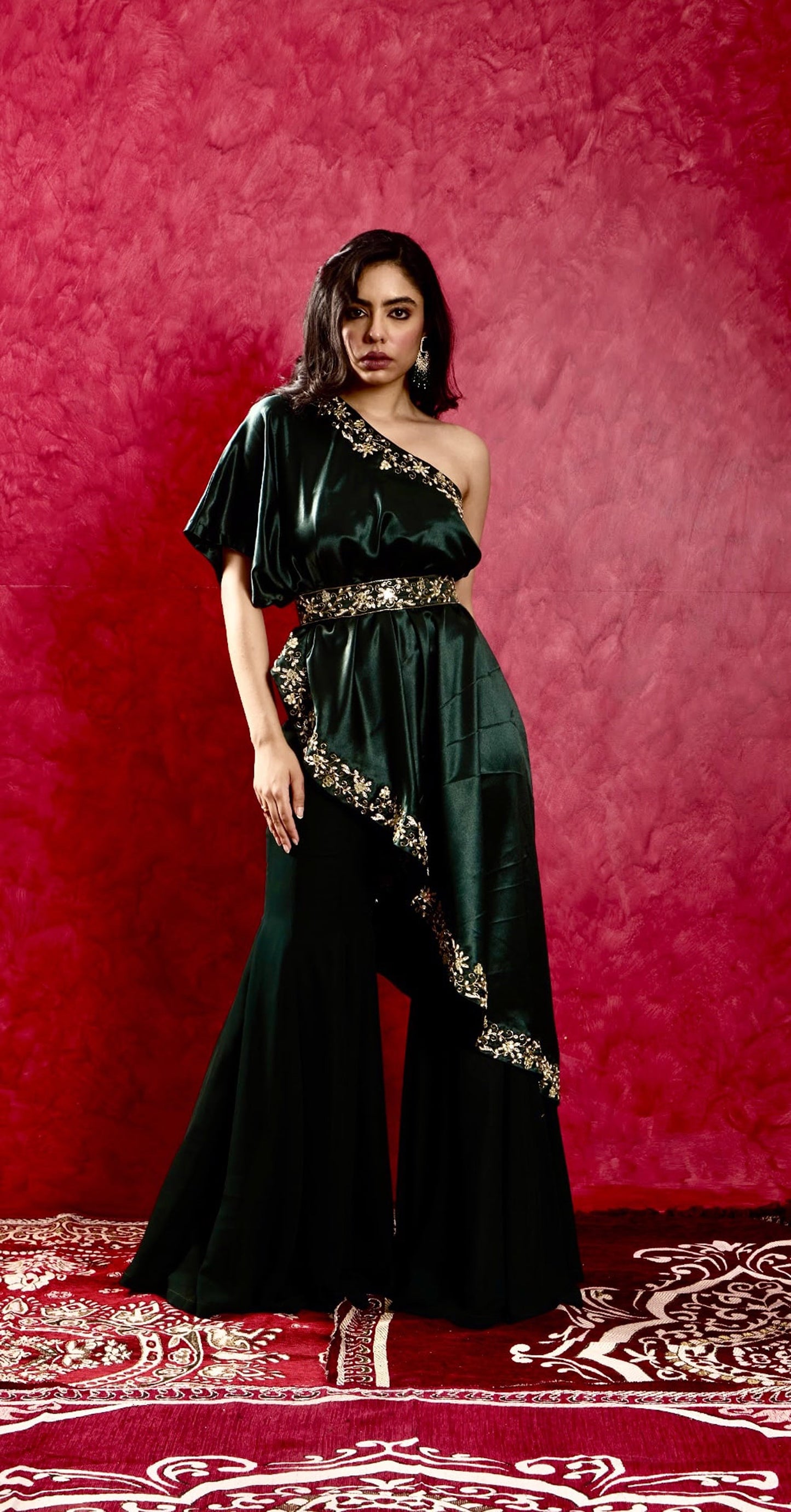 Green Seher cape set