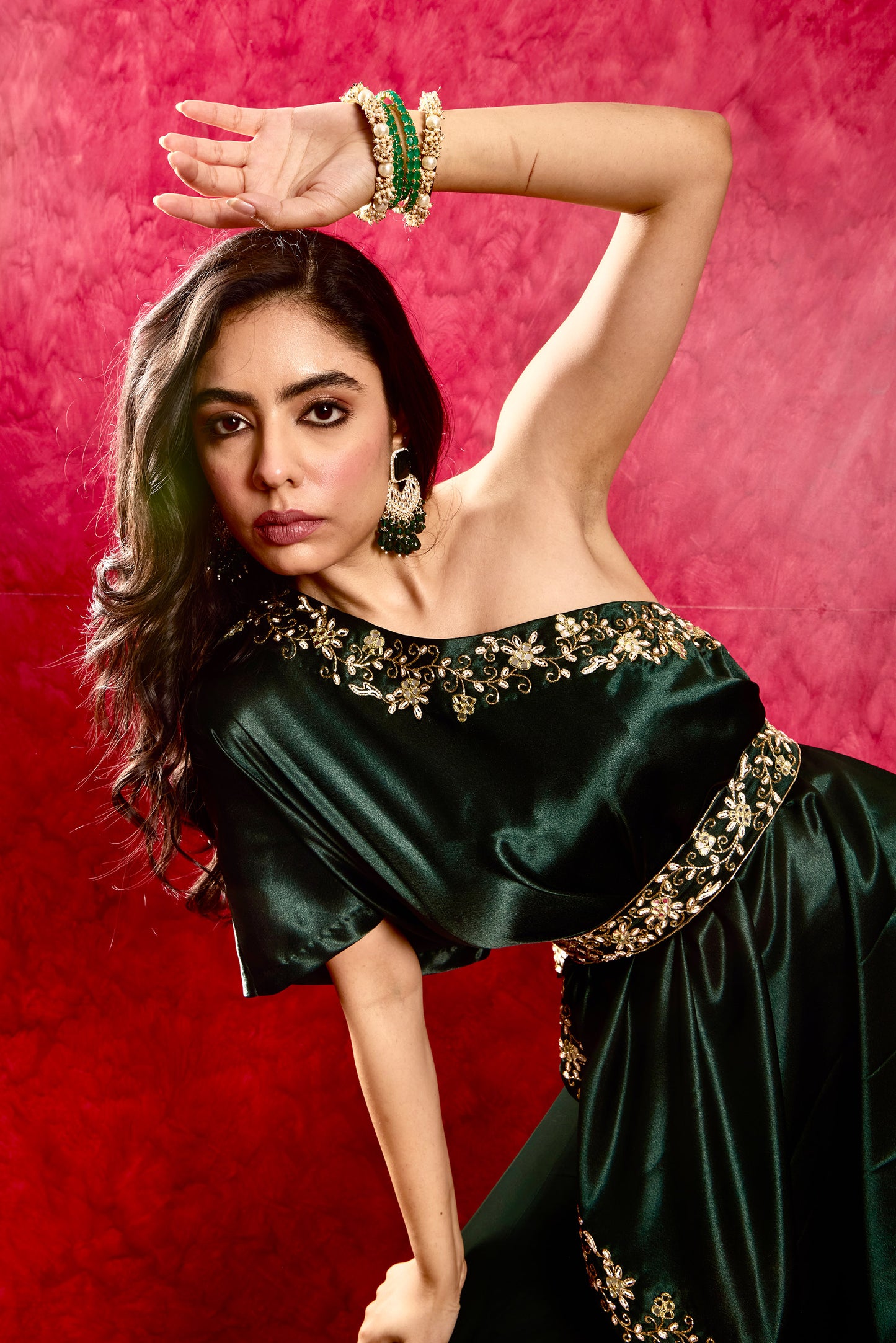 Green Seher cape set