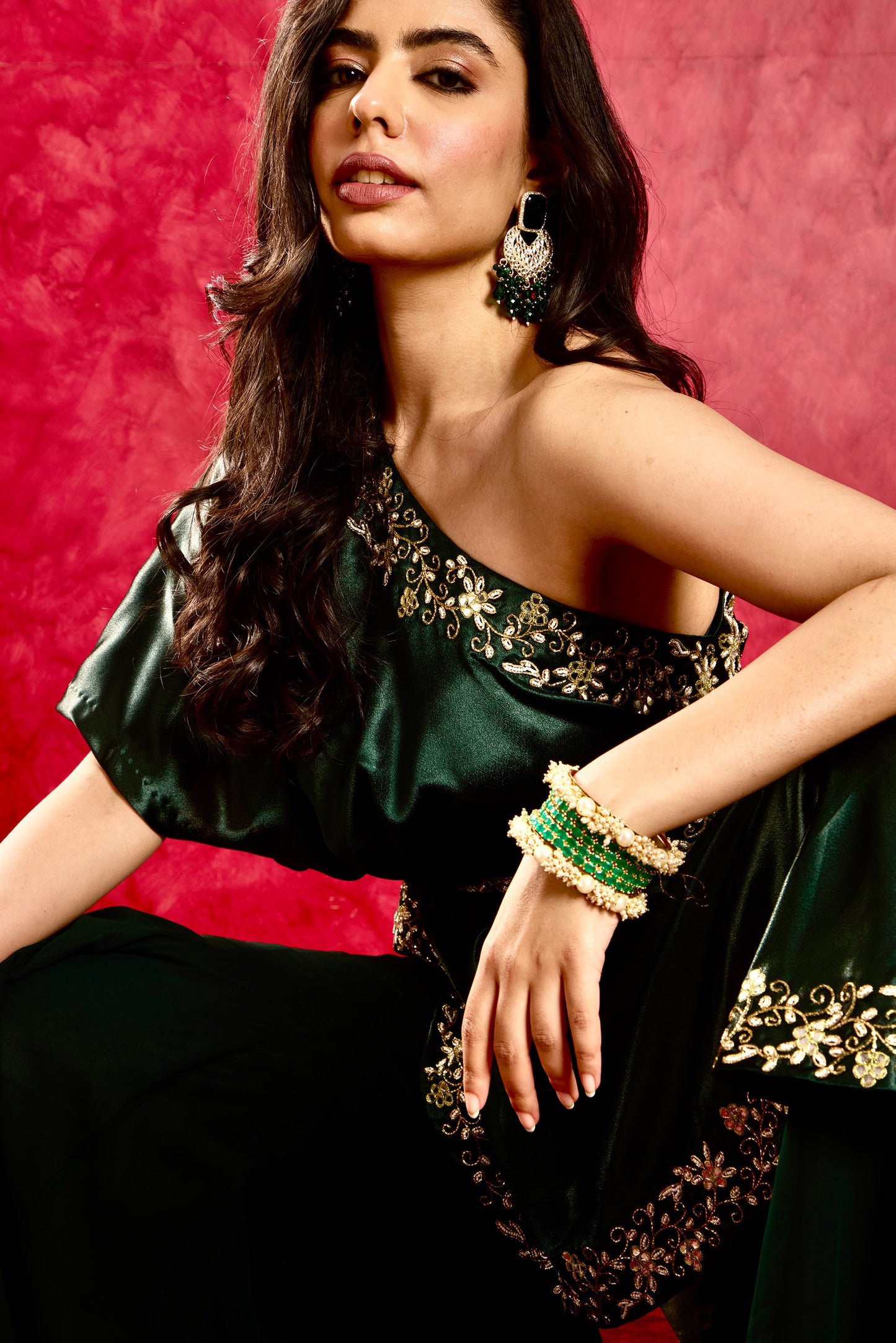 Green Seher cape set