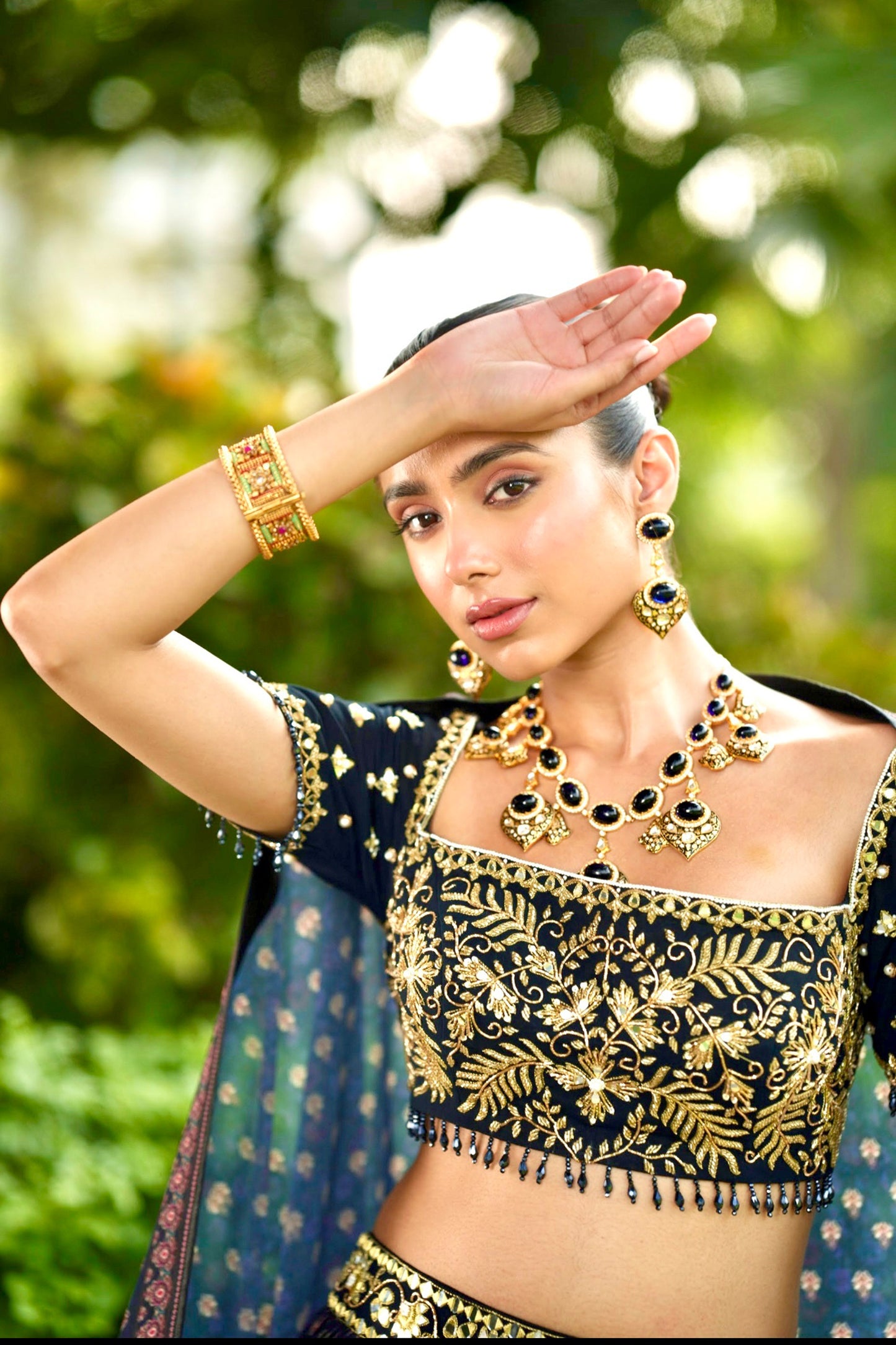 Blue black Jahaan lehenga set