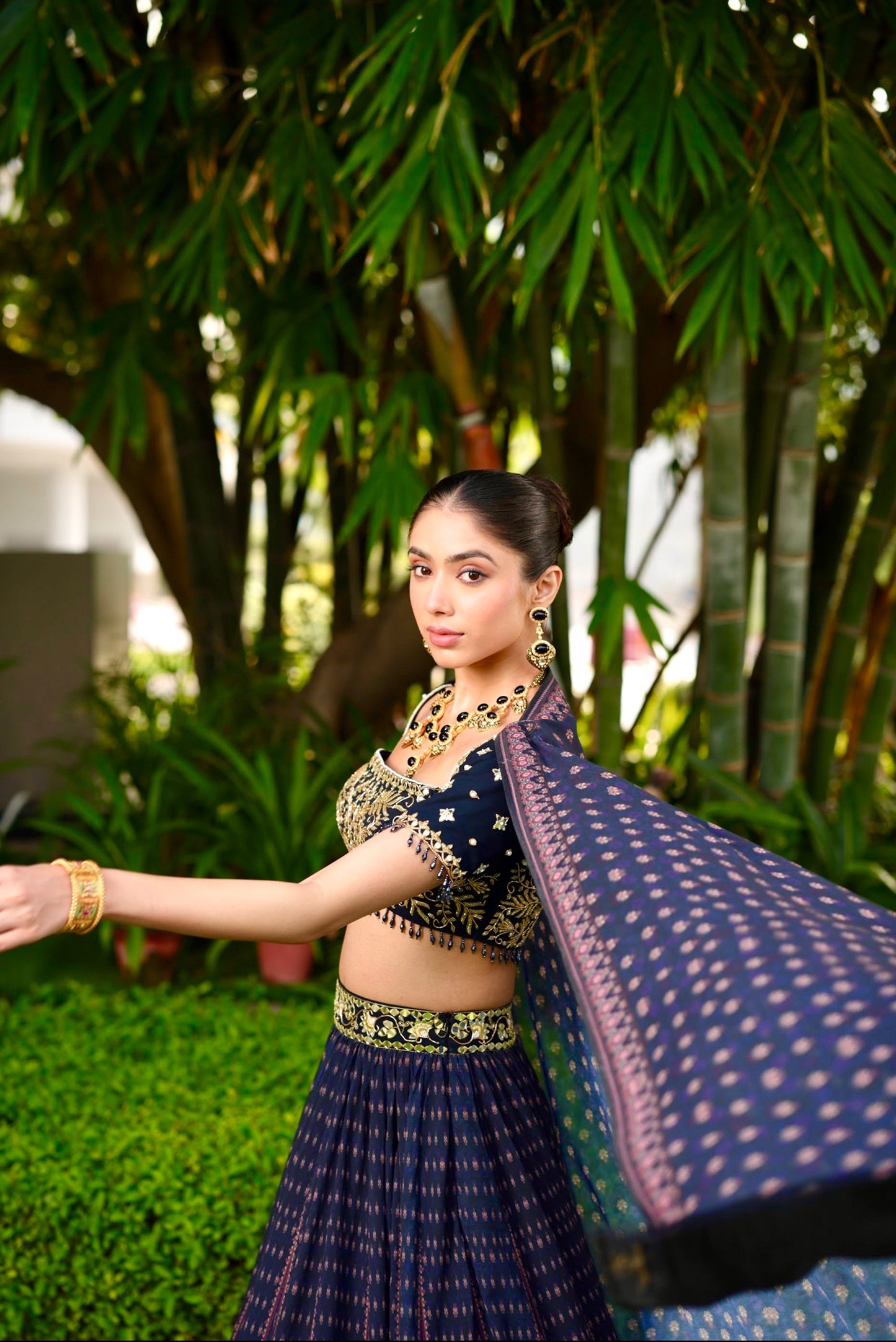 Blue black Jahaan lehenga set