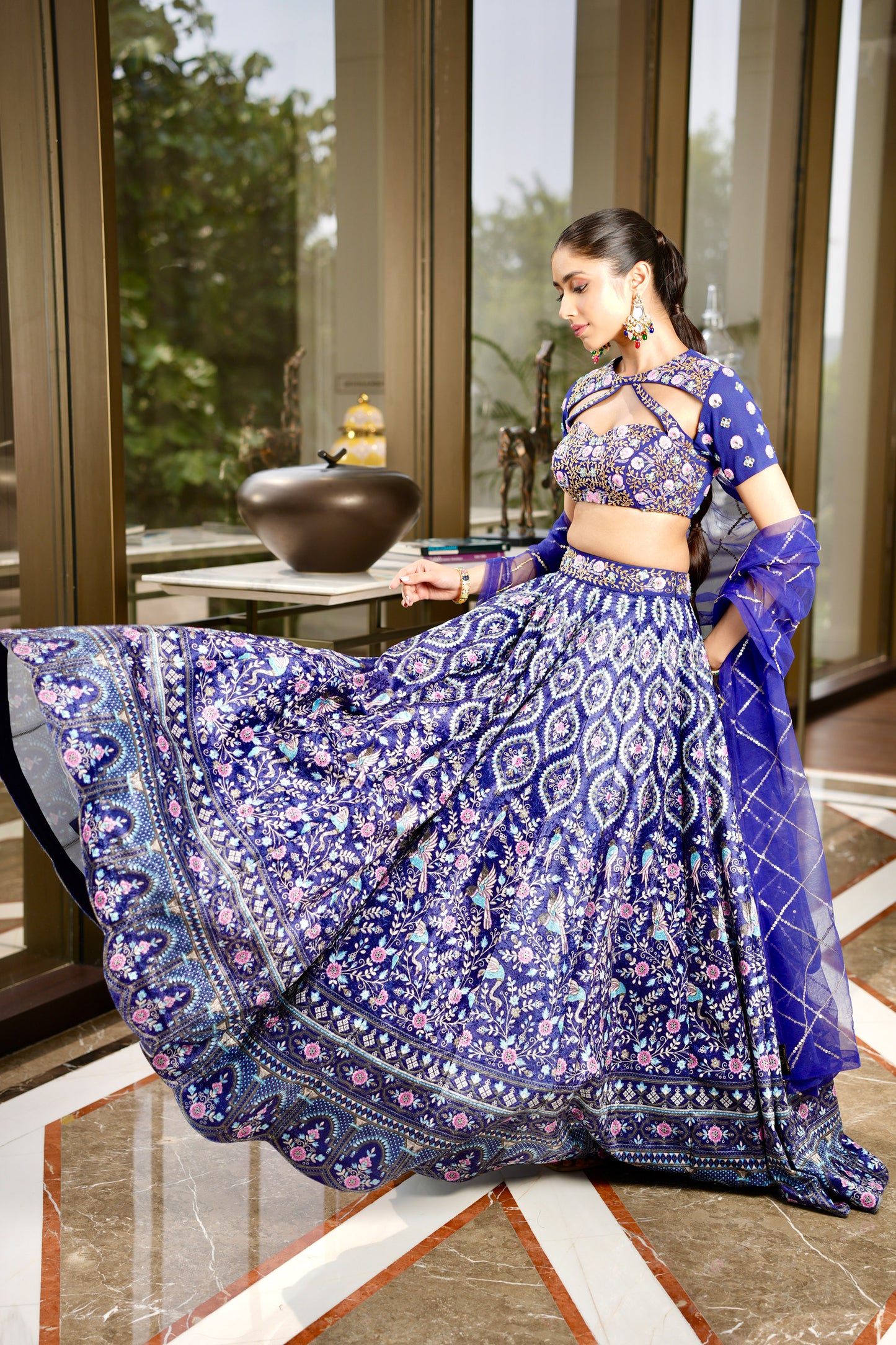 Blue Shriya lehenga set