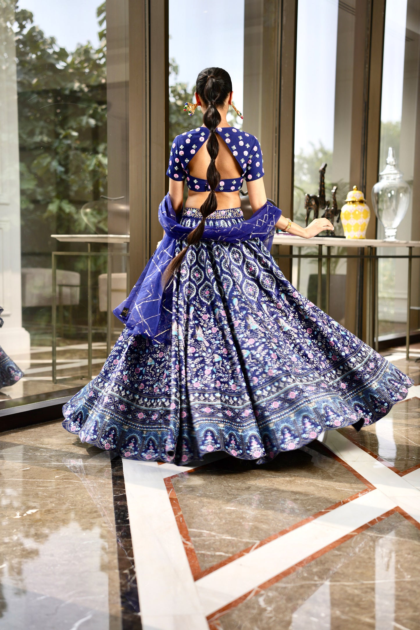 Blue Shriya lehenga set