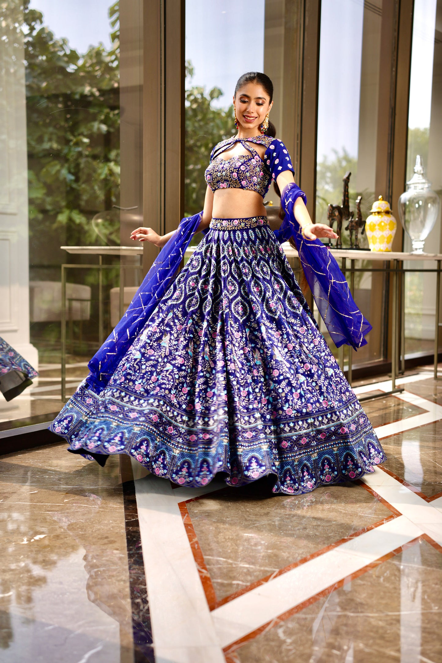 Blue Shriya lehenga set