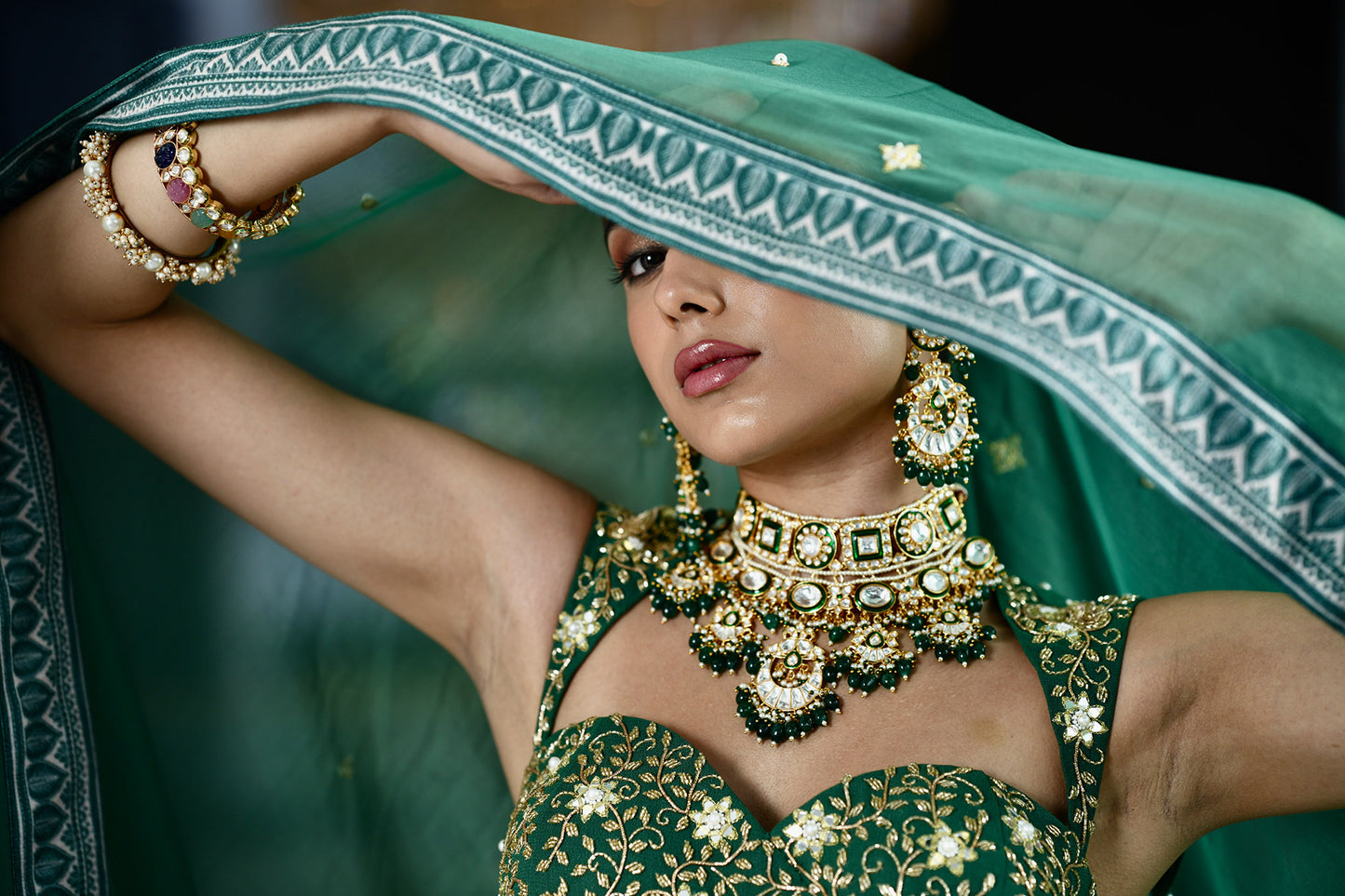 Green Alvira lehenga set