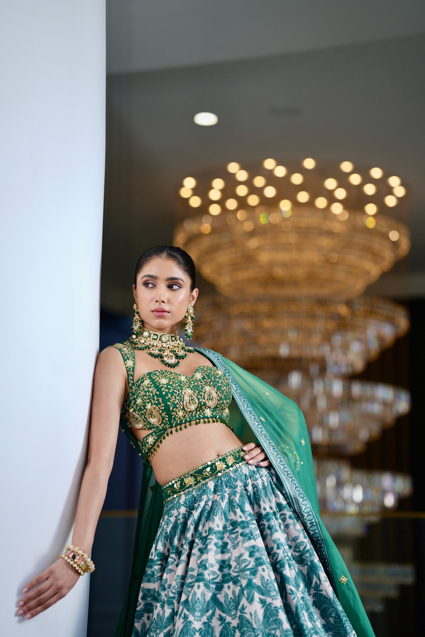 Green Alvira lehenga set