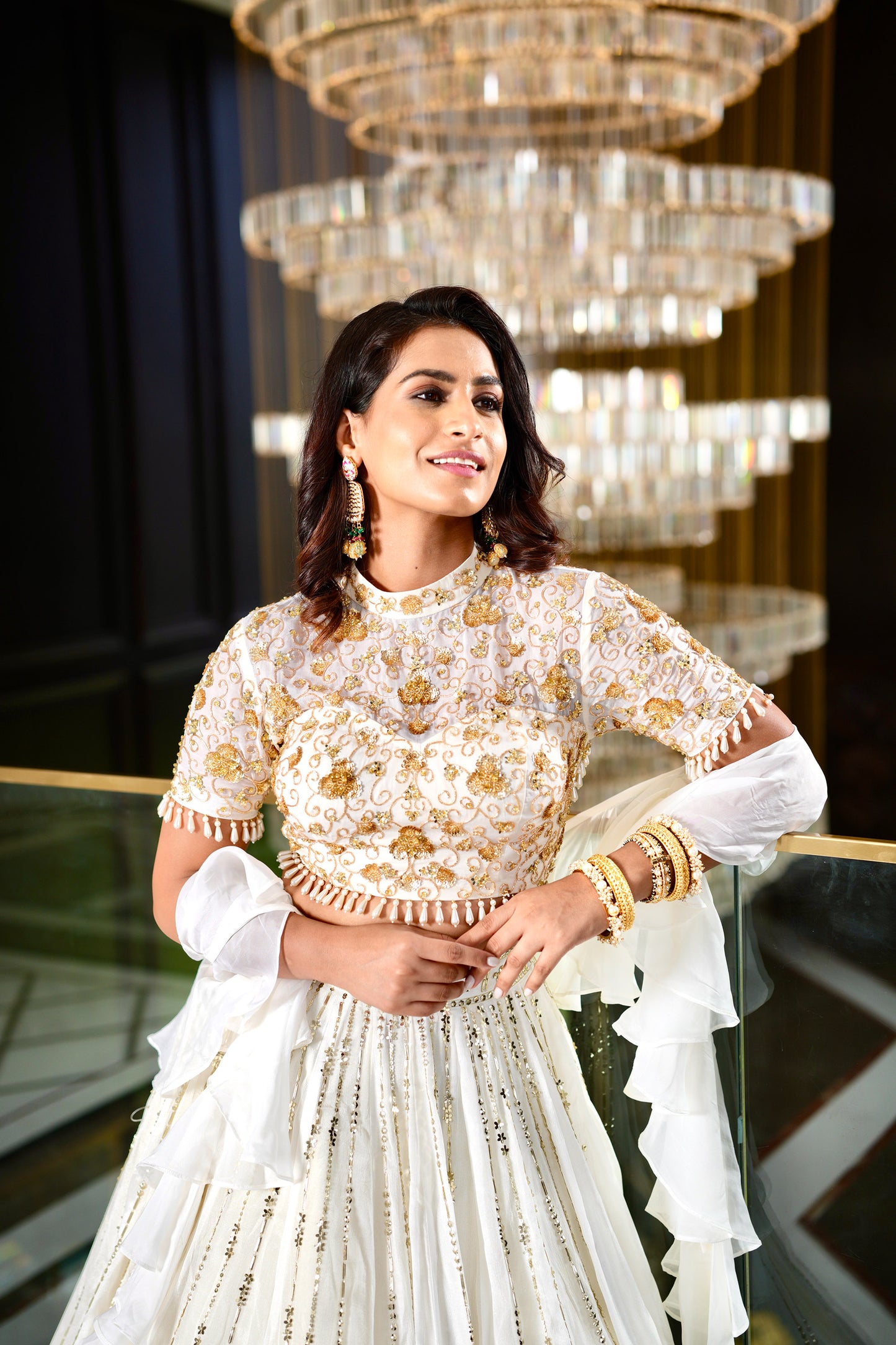 White Umeed white wedding lehenga