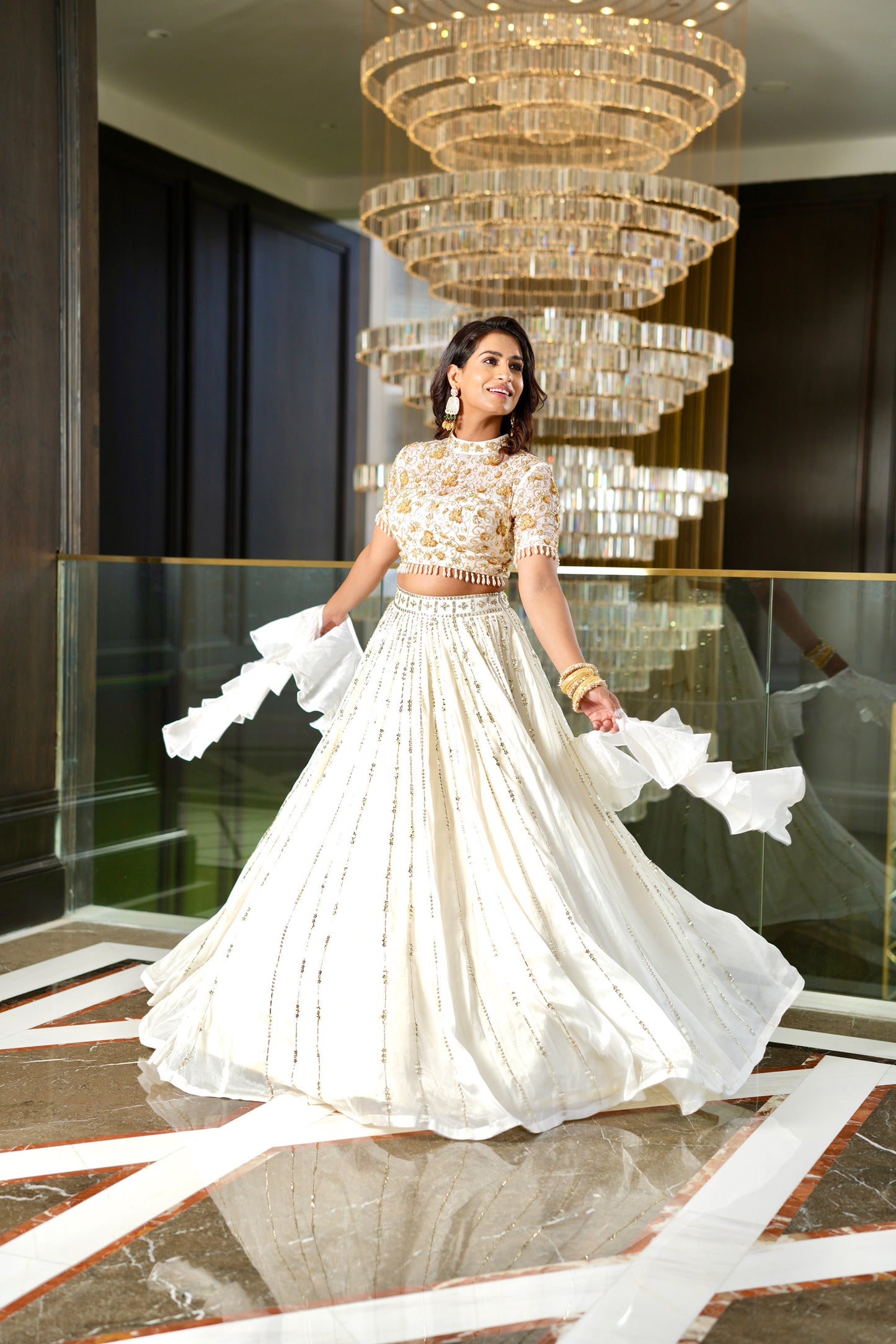 White Umeed white wedding lehenga