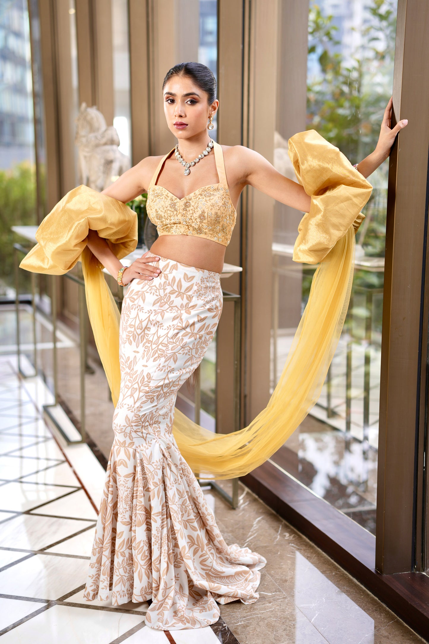 Gold Nisha lehenga set