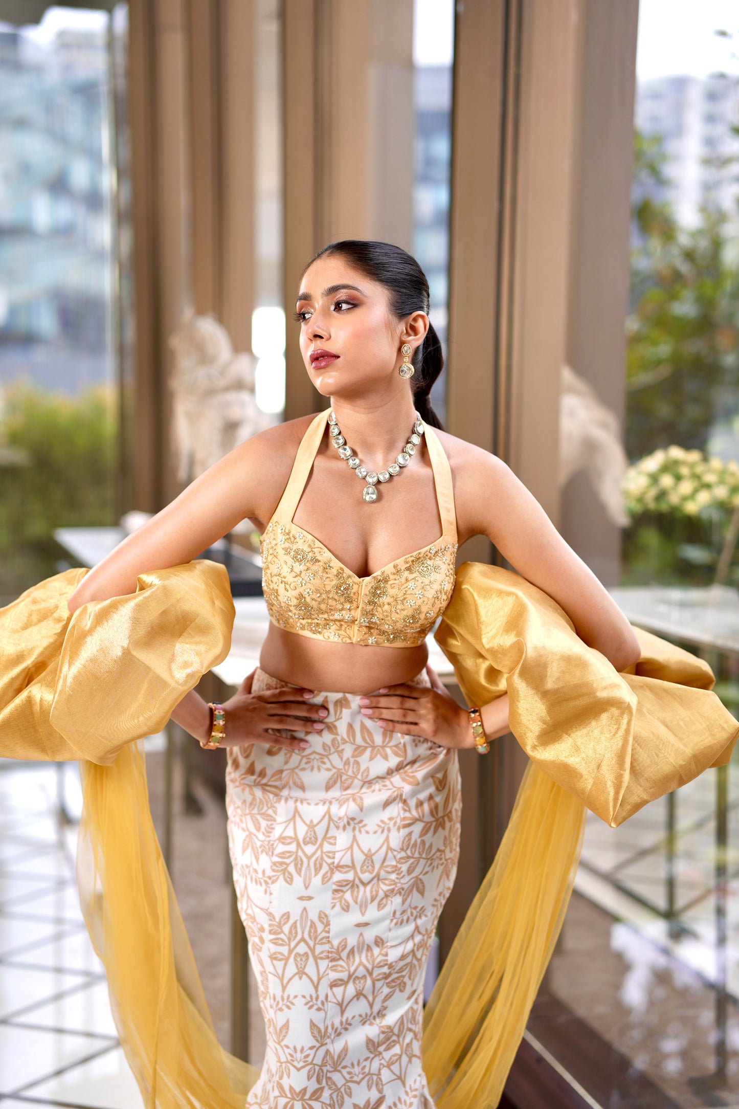 Gold Nisha lehenga set