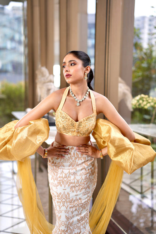 Gold Nisha lehenga set