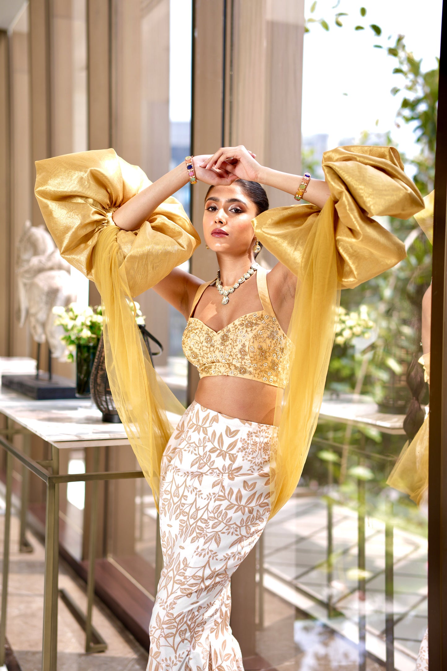 Gold Nisha lehenga set