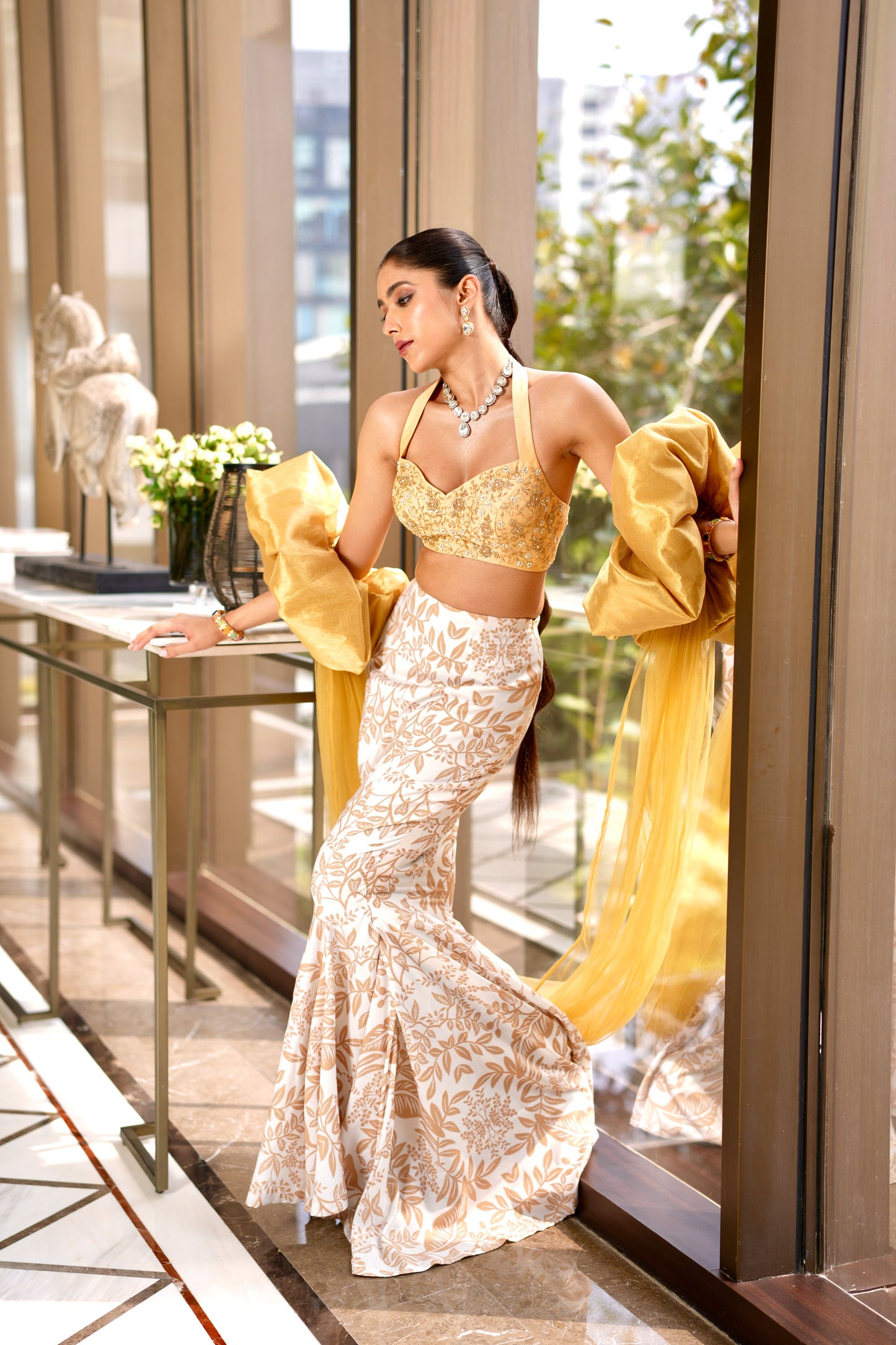 Gold Nisha lehenga set