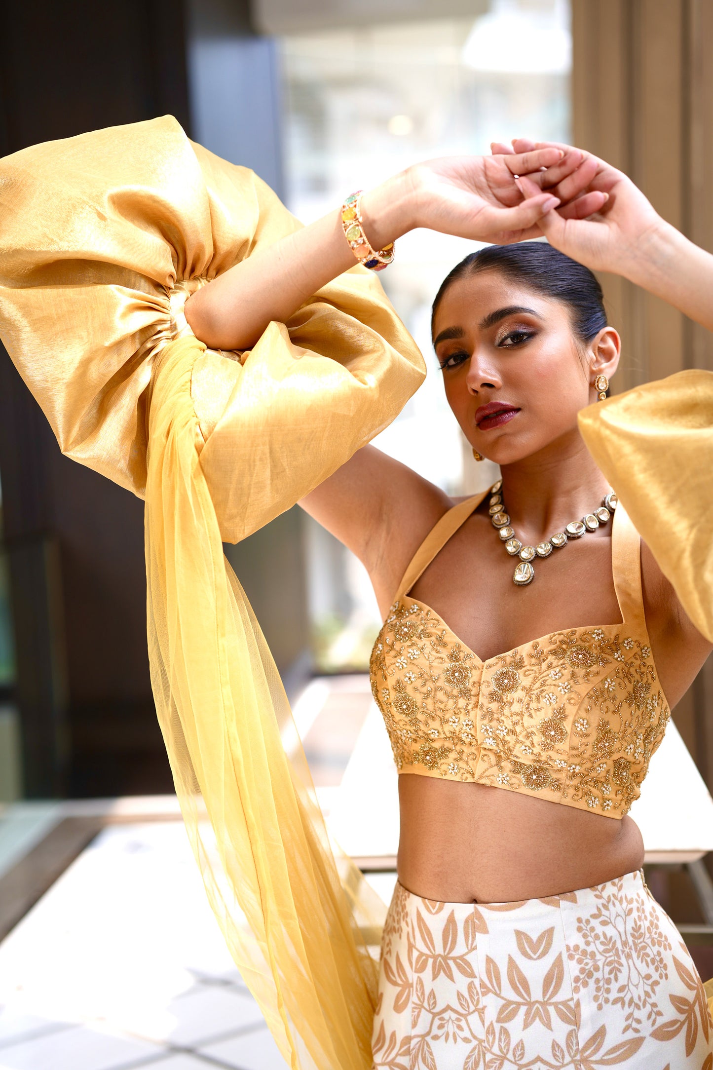 Gold Nisha lehenga set
