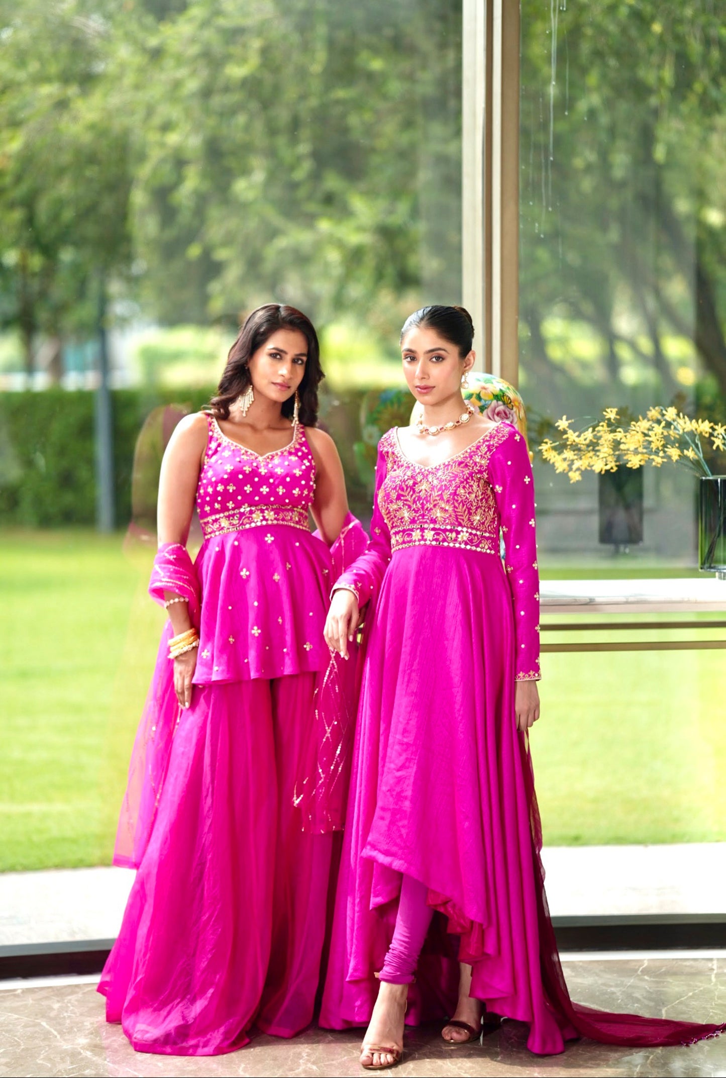 Pink Maahi anarkali set