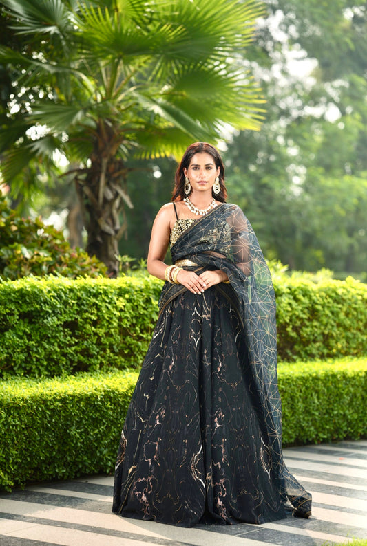 Black Meesha lehenga set
