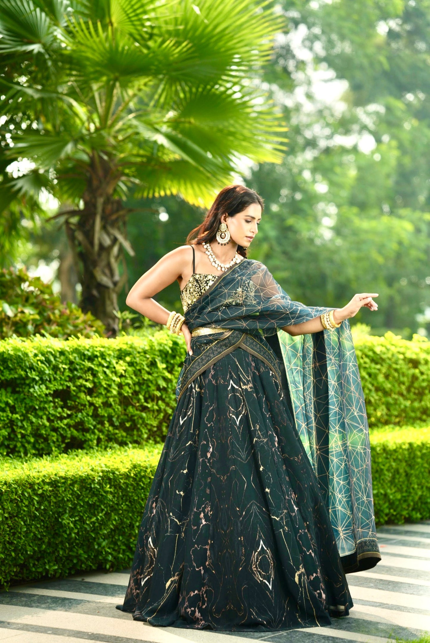 Black Meesha lehenga set