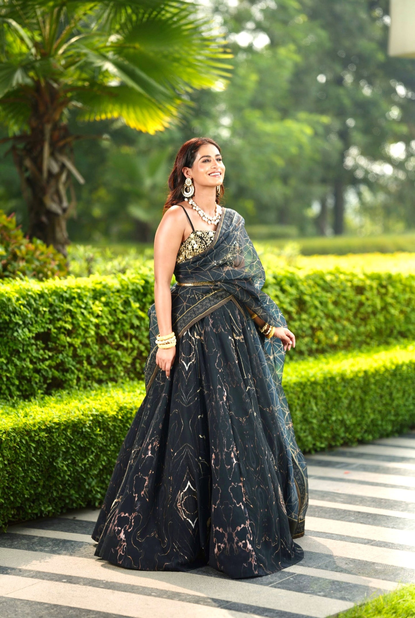 Black Meesha lehenga set