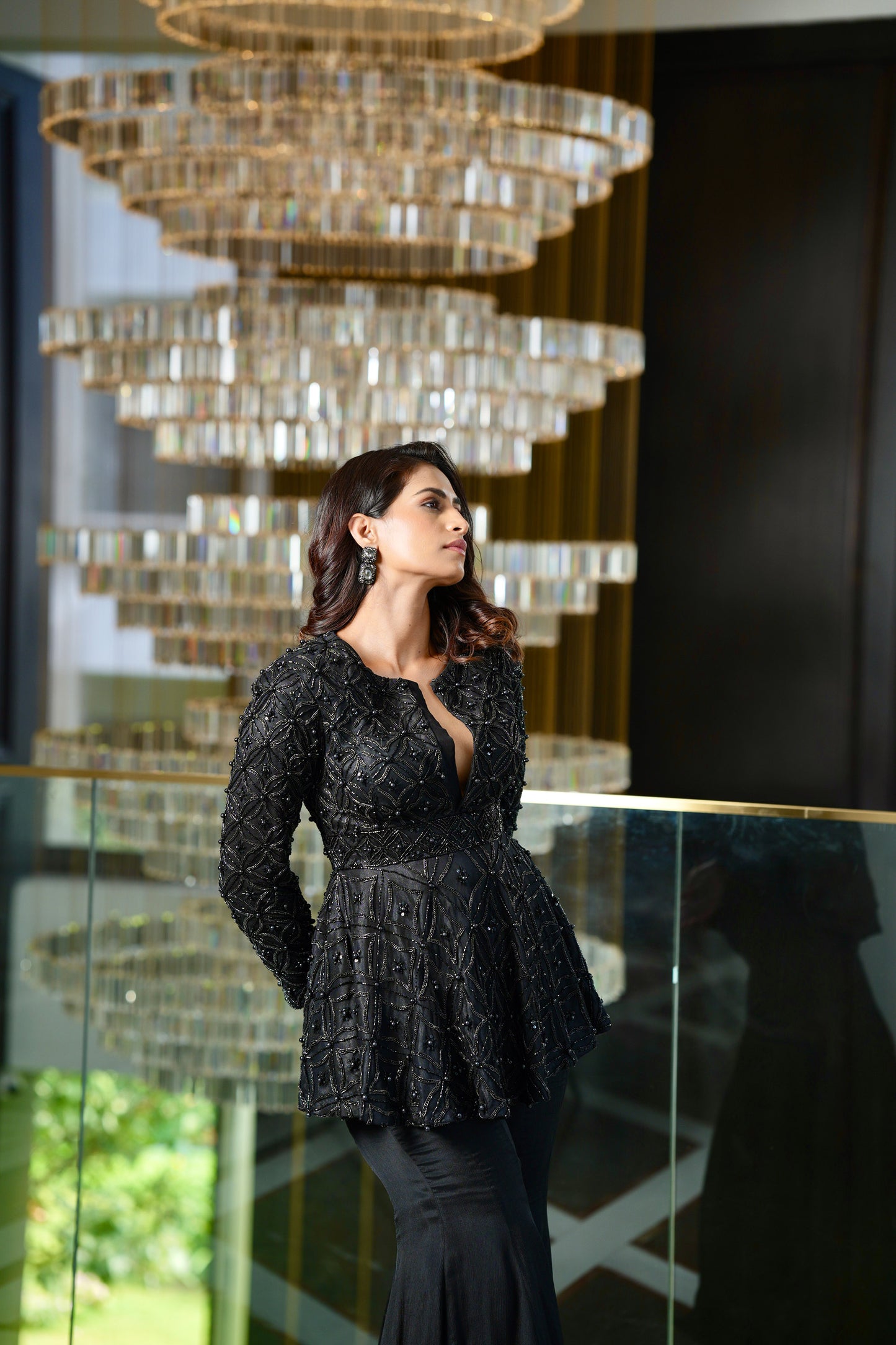 Black Tahira sharara set