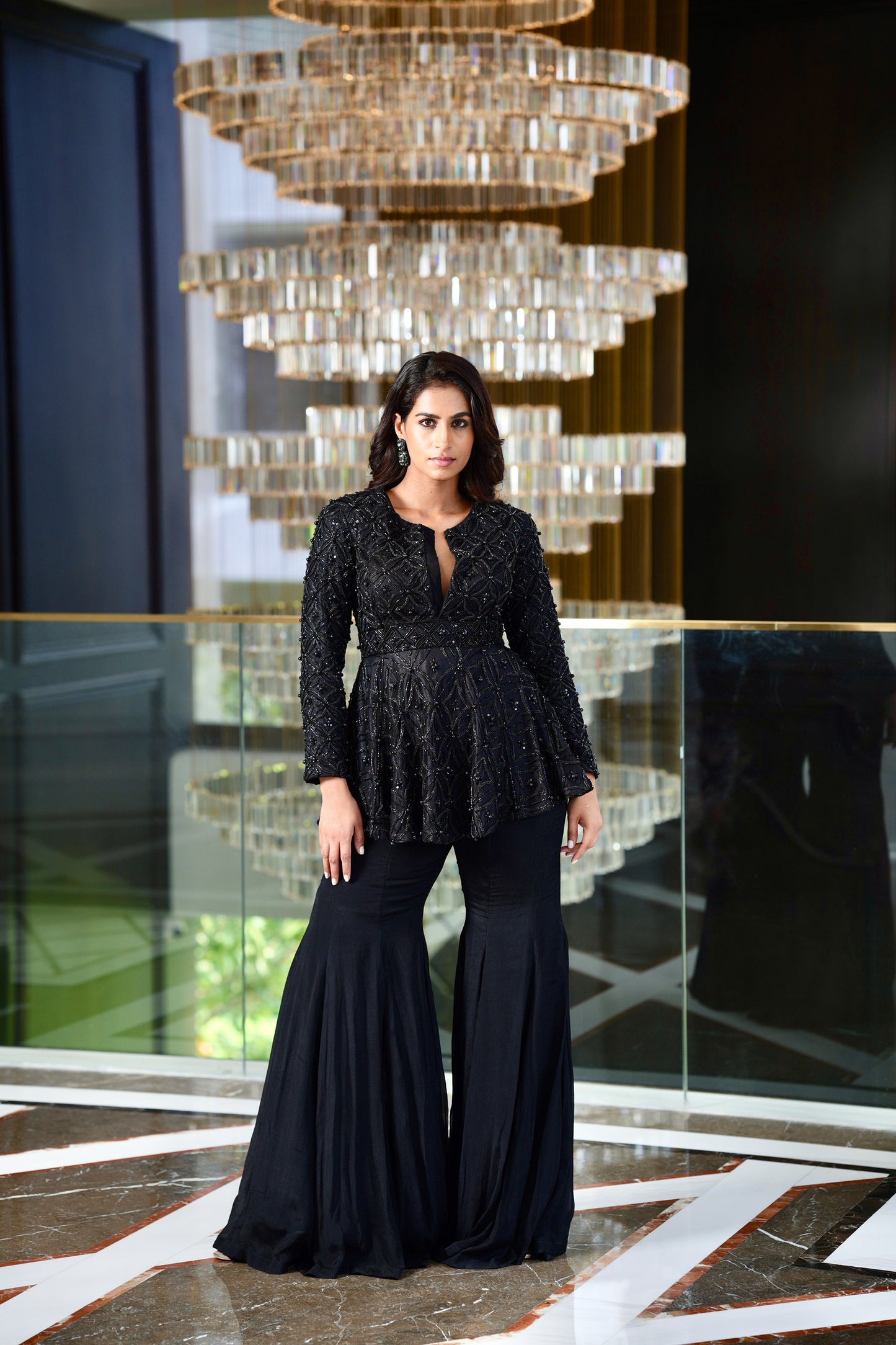 Black Tahira sharara set