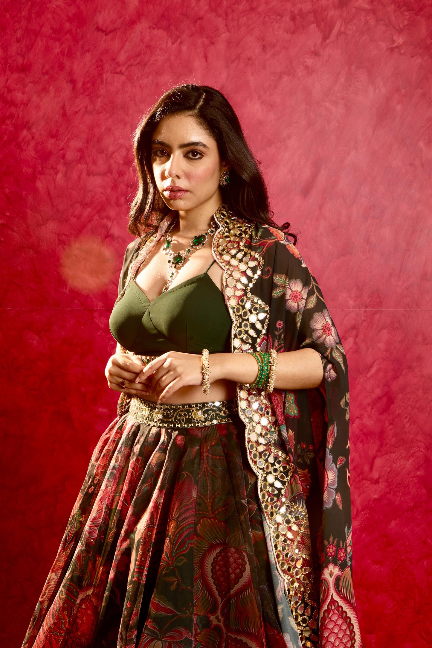 Green Naisha lehenga set