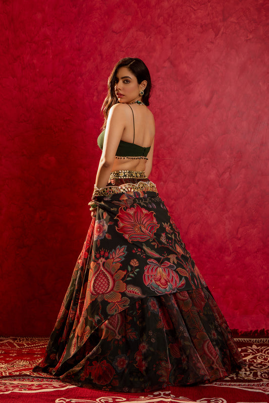 Green Naisha lehenga set