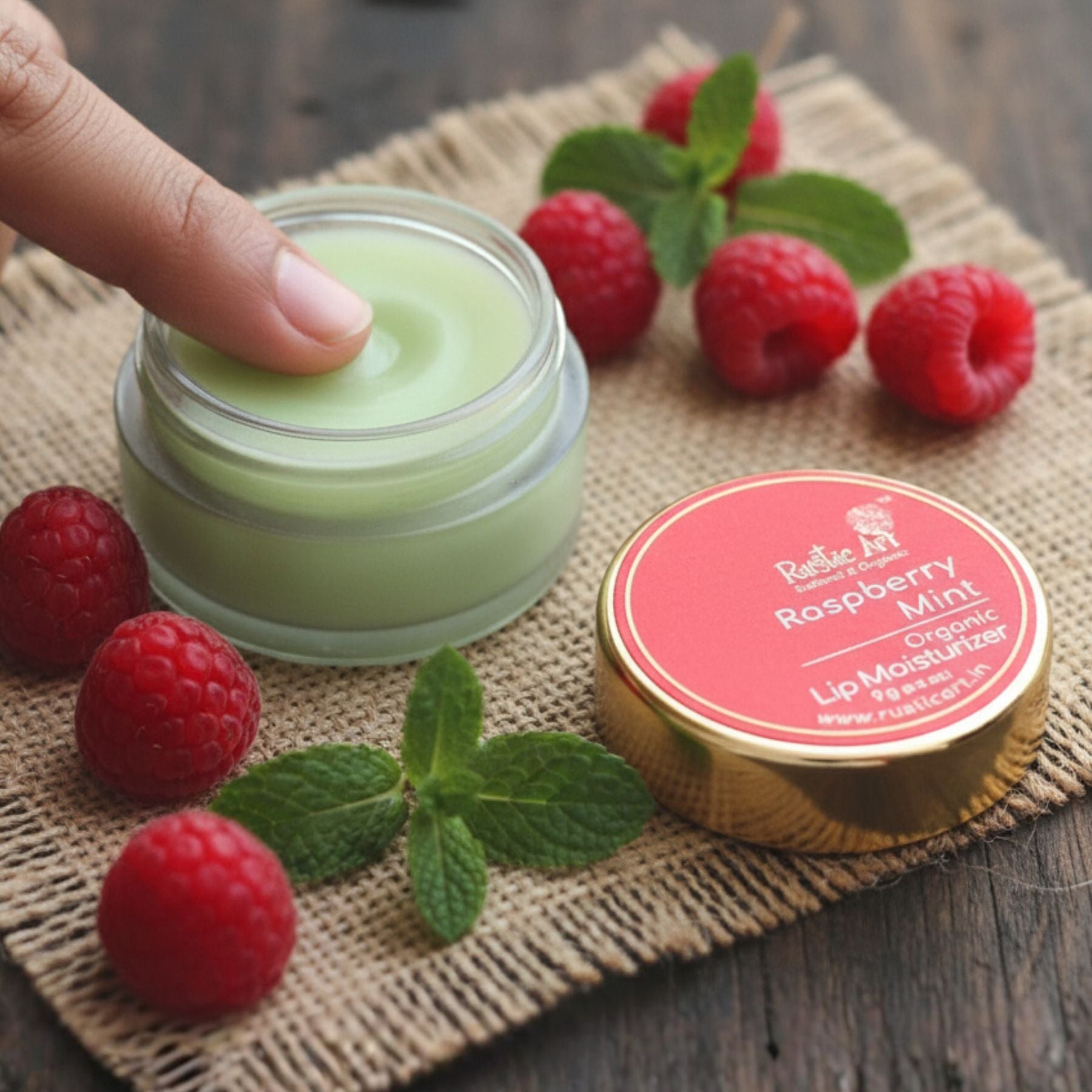 Raspberry Mint Lip Moisturizer (9gm), Rustic Art