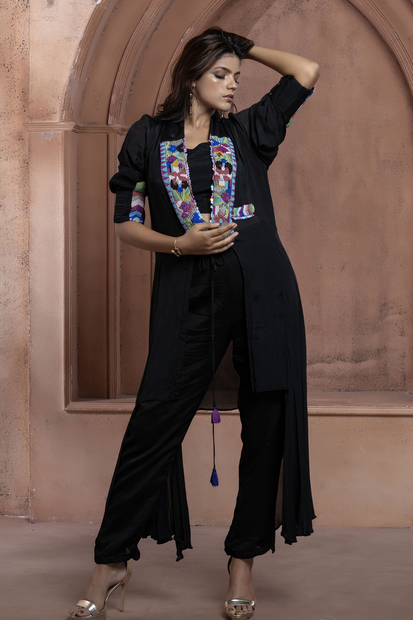 Black Chinnon Jacket Set