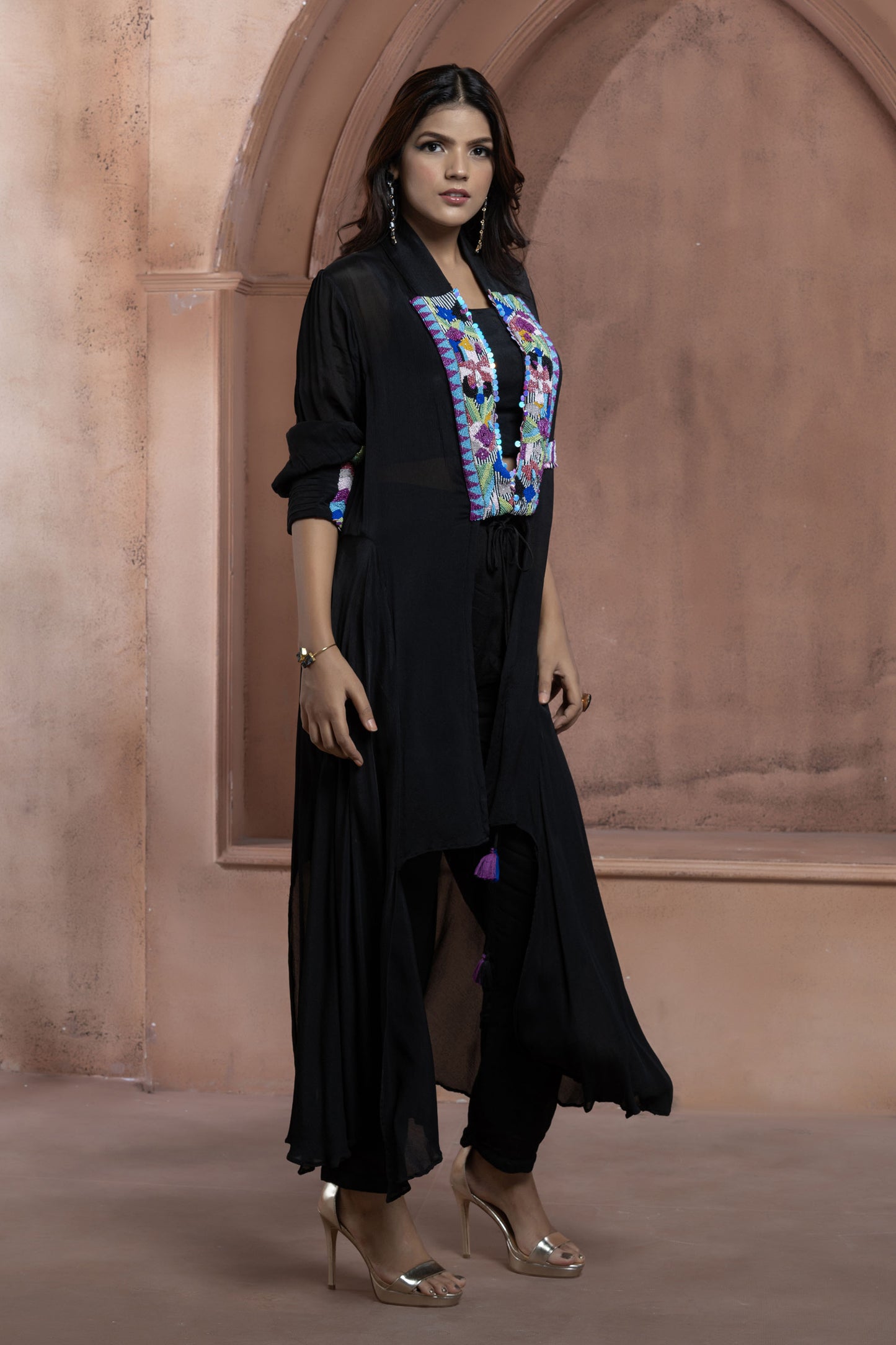 Black Chinnon Jacket Set