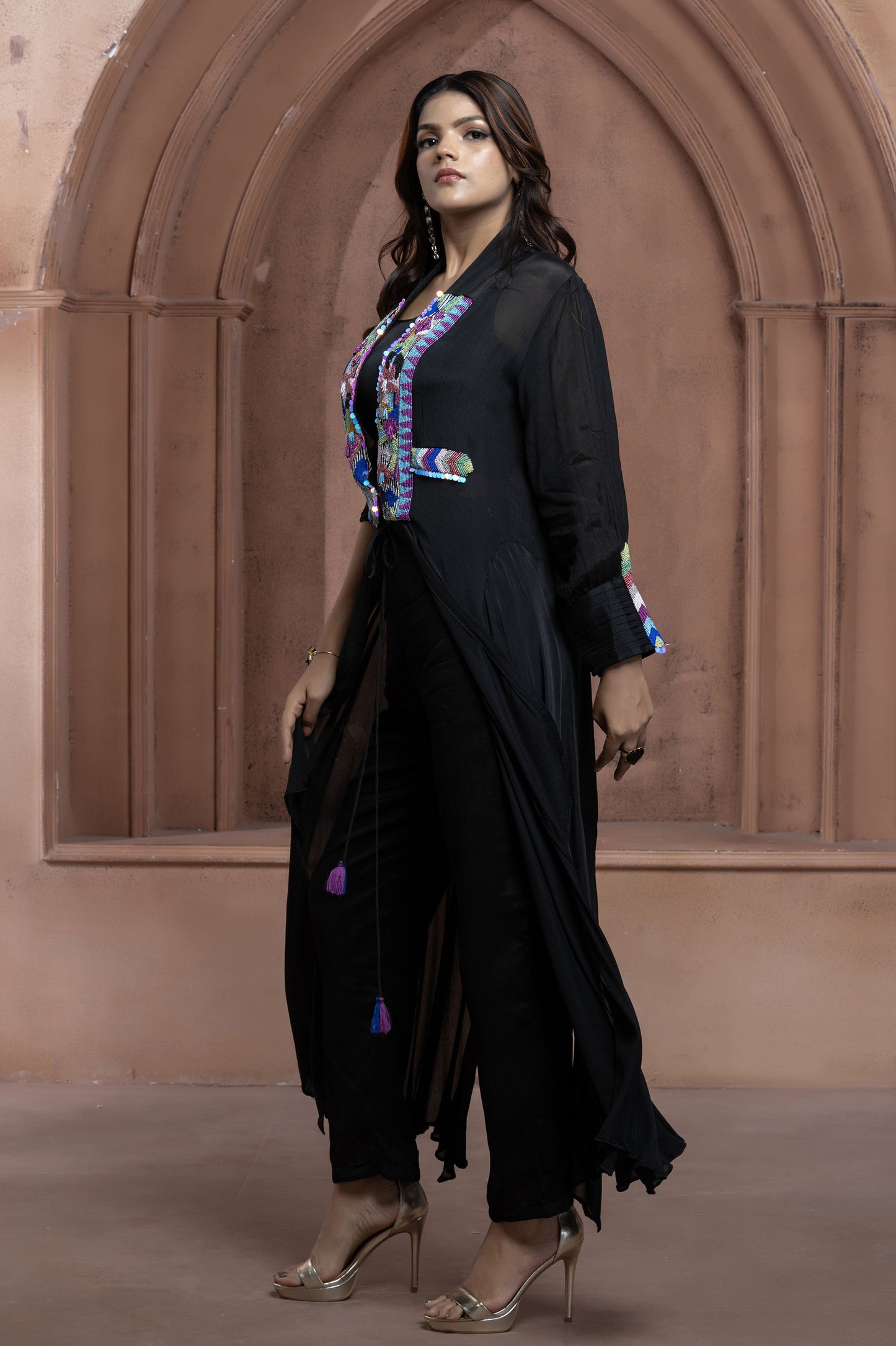 Black Chinnon Jacket Set