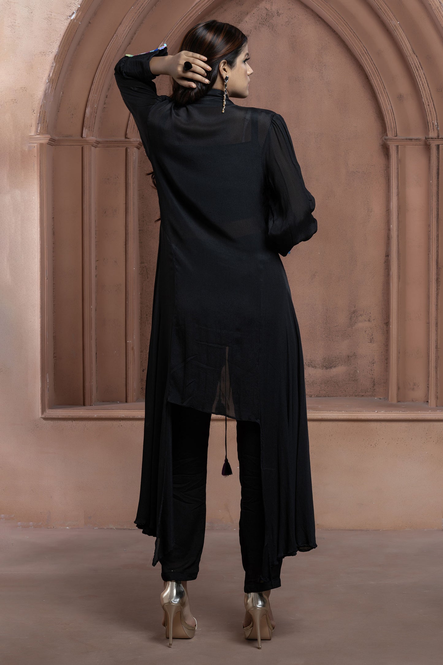 Black Chinnon Jacket Set