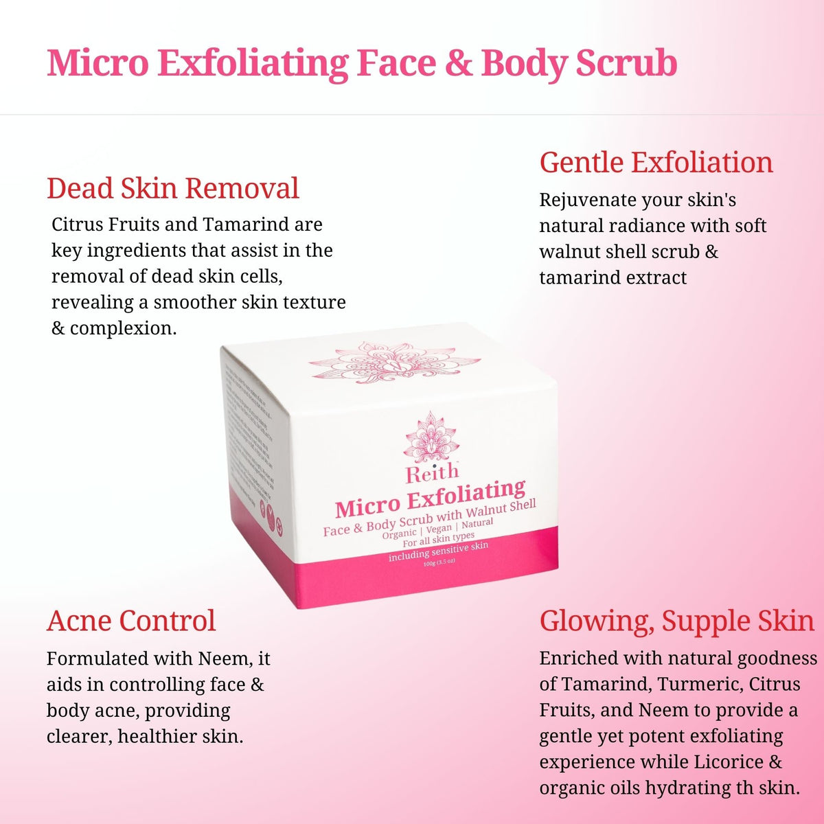 Reith  Micro Exfoliating Face & Body Scrub, Reith: Probiotic Skin Care