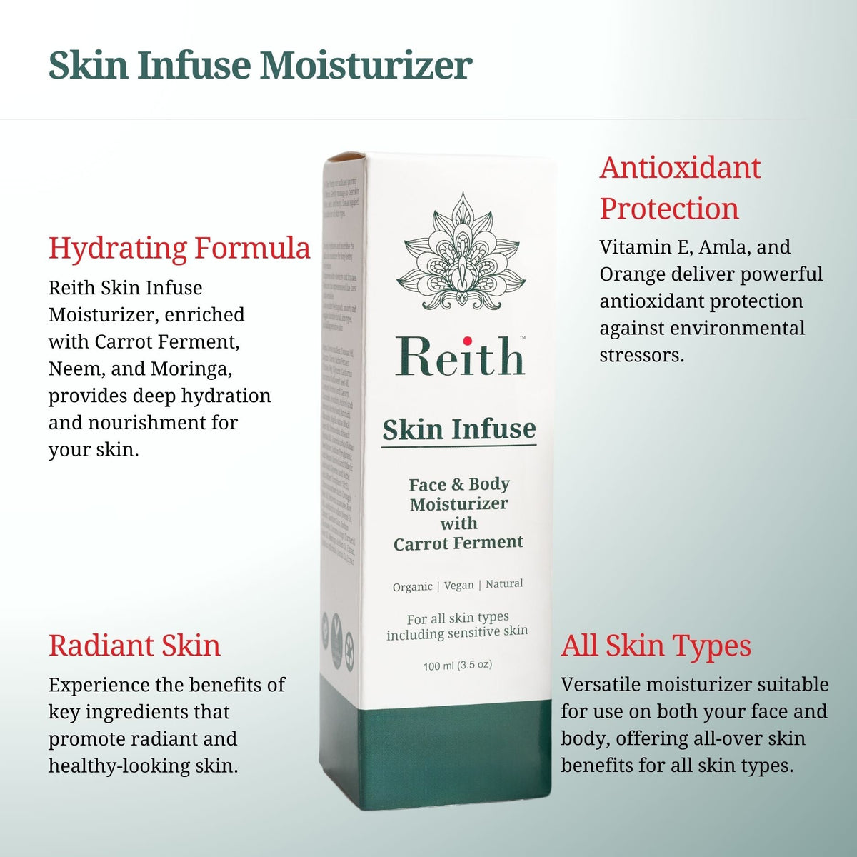 Reith Skin Infuse Face & Body Moisturizer with Carrot Ferment, Reith: Probiotic Skin Care