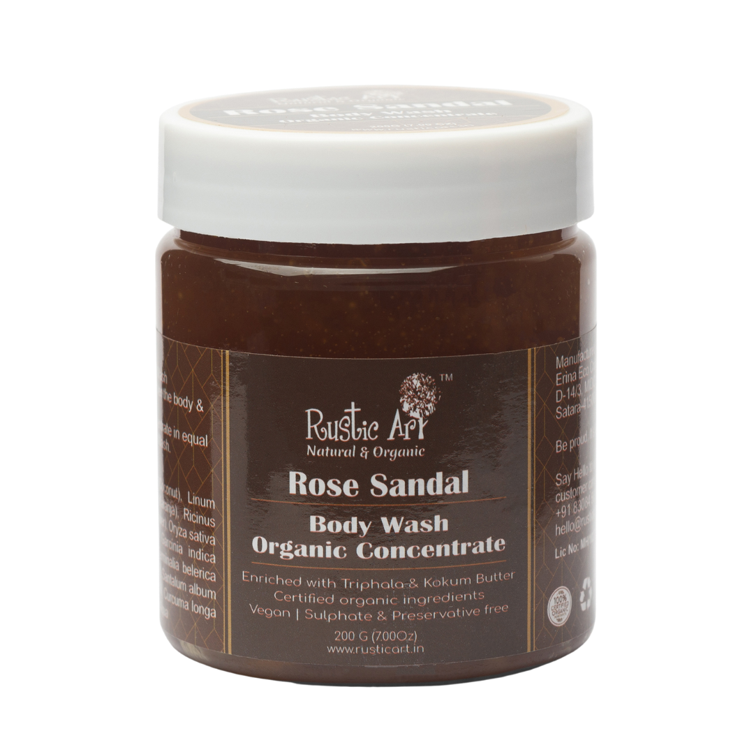 Rose Sandal Body Wash Concentrate, Rustic Art