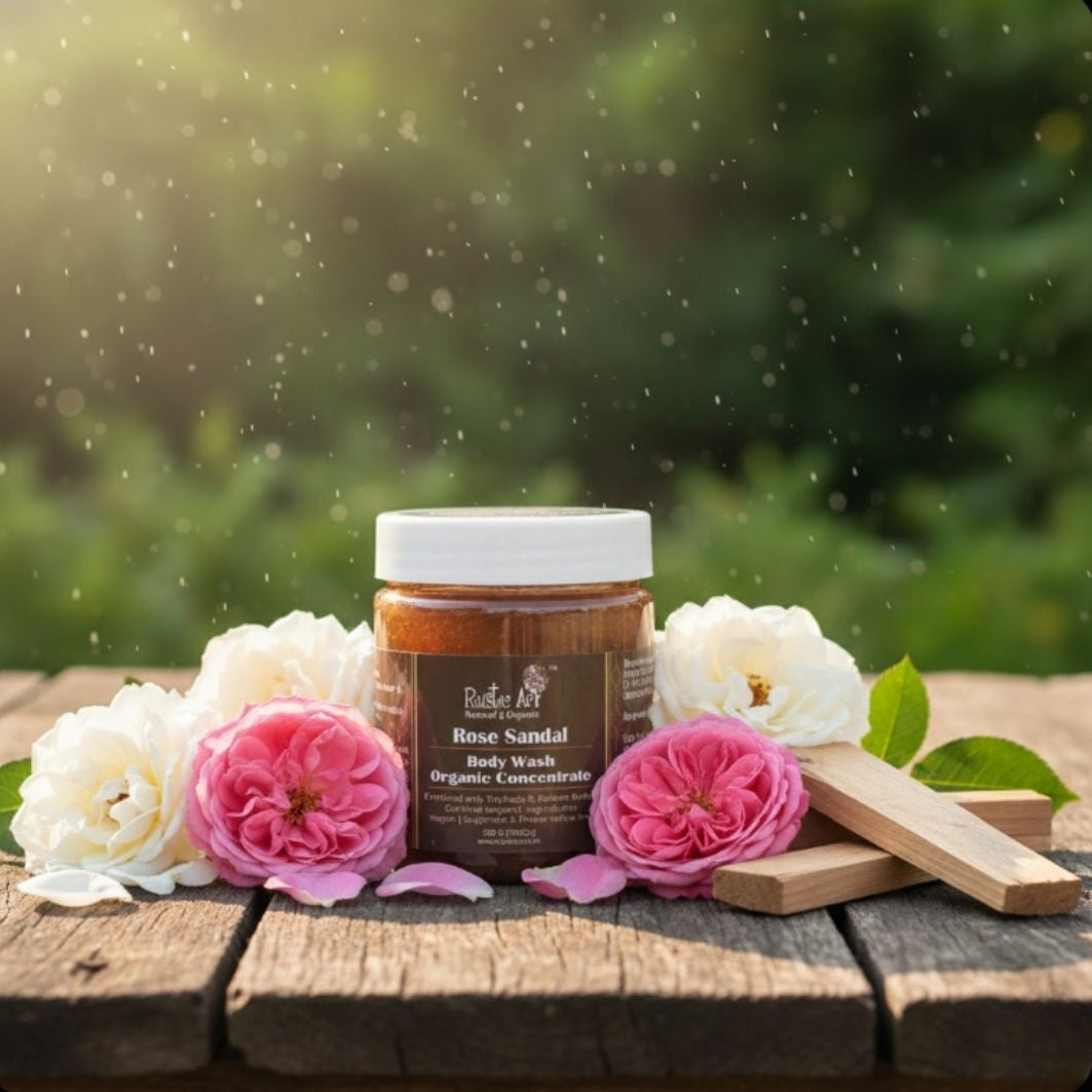 Rose Sandal Body Wash Concentrate, Rustic Art