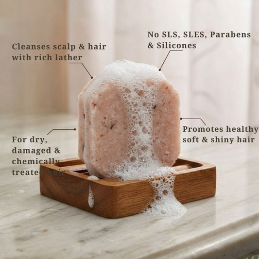 Rose Sandal Shampoo Bar | Dry Damaged Hair, Frizzy Hair (75g)