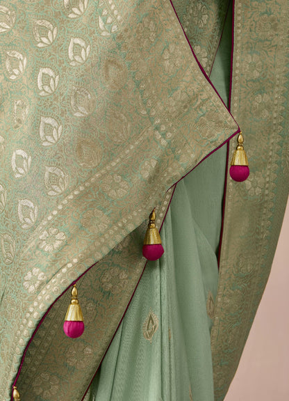 Mint Green Dola Viscose Silk Premika Saree