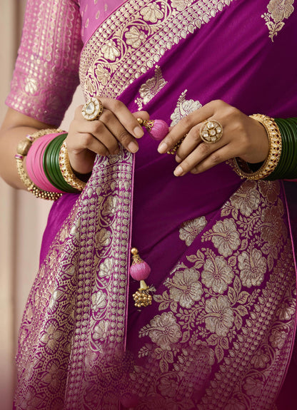 Deep Purple Dola Viscose Silk Premika Saree