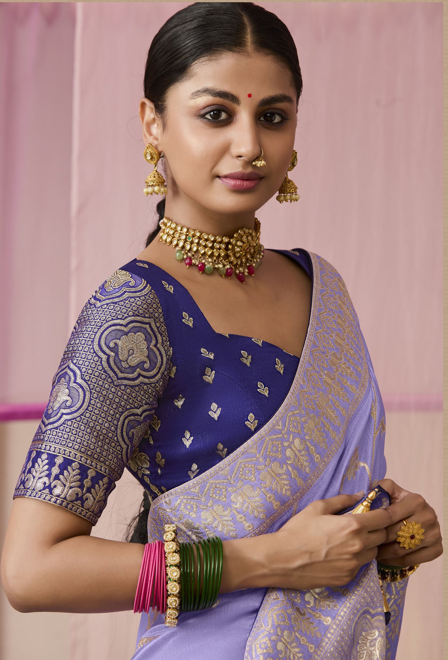 Periwinkle Blue Dola Viscose Silk Premika Saree